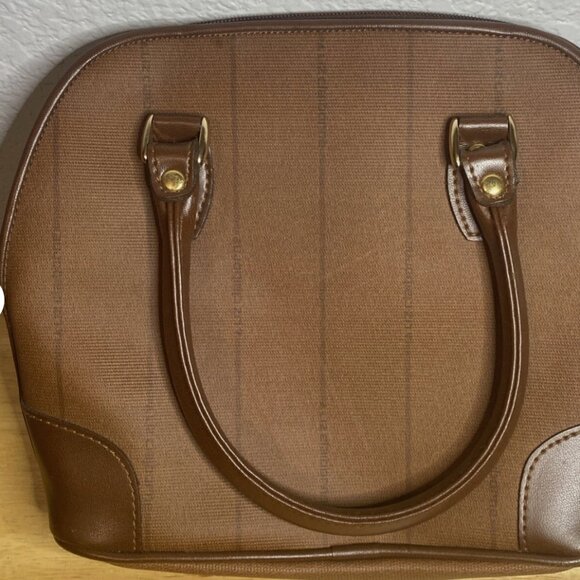 Vintage Liz Claiborne Double Handle Tote Zip Purse Handbag Casual Brown - Picture 3 of 3